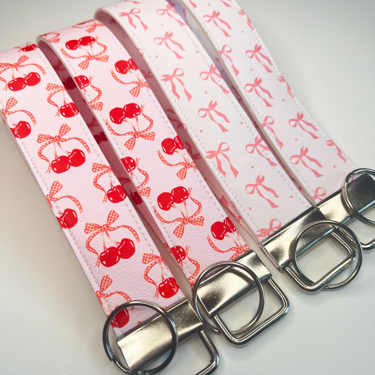 Coquette Faux Leather Keychain Wristlets