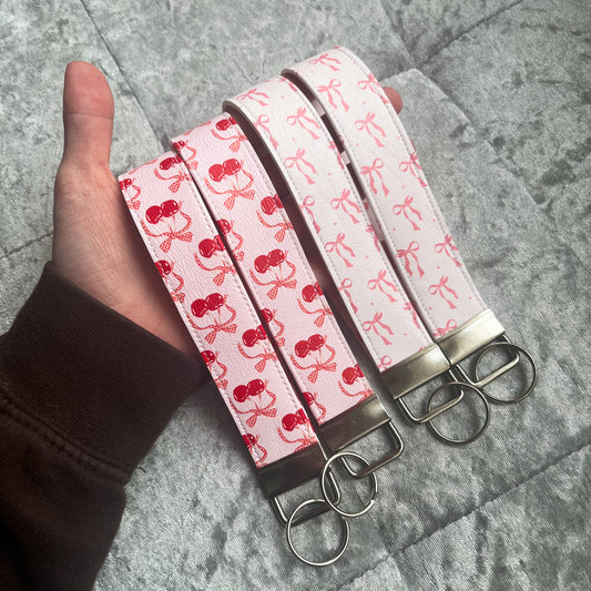 Coquette Faux Leather Keychain Wristlets