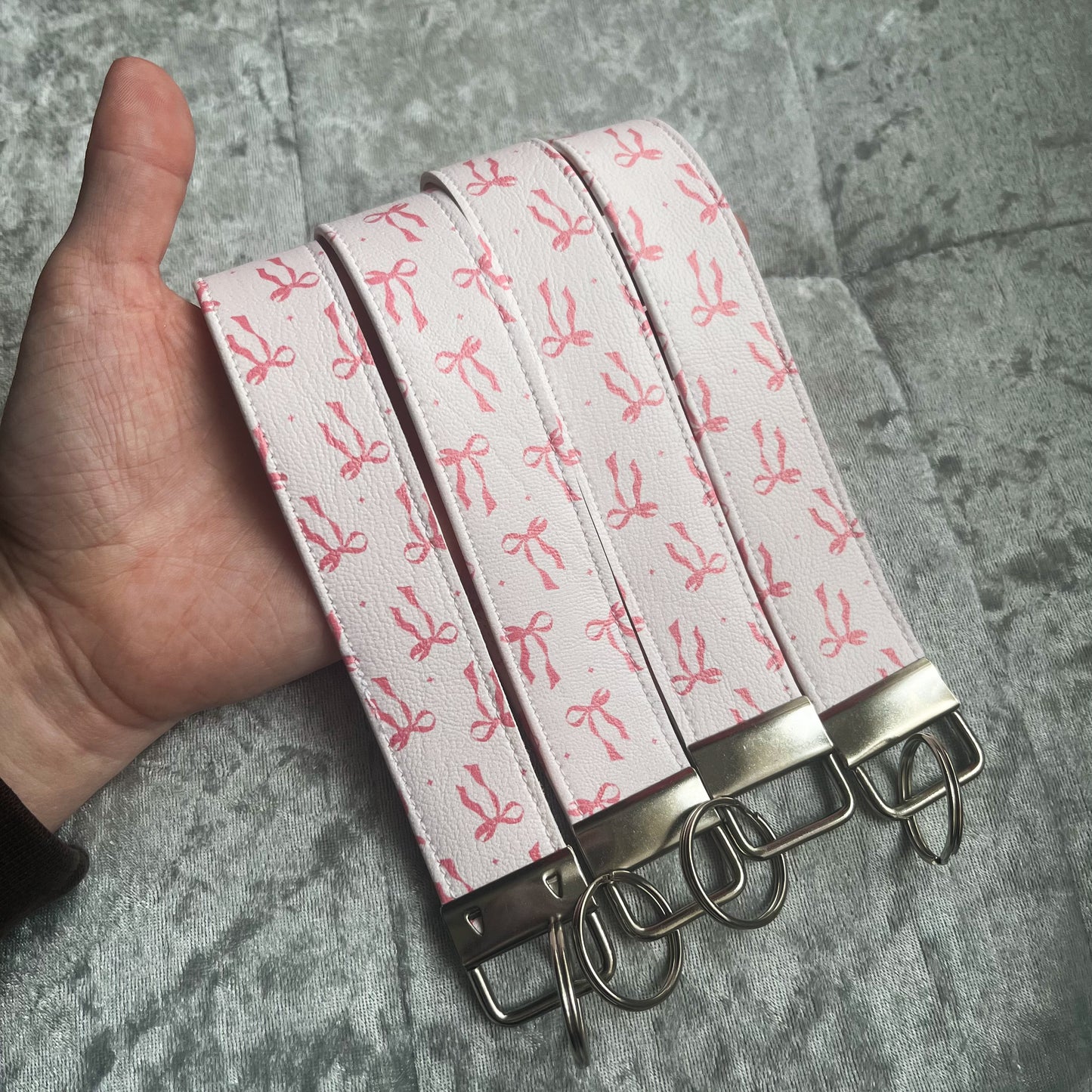 Coquette Faux Leather Keychain Wristlets