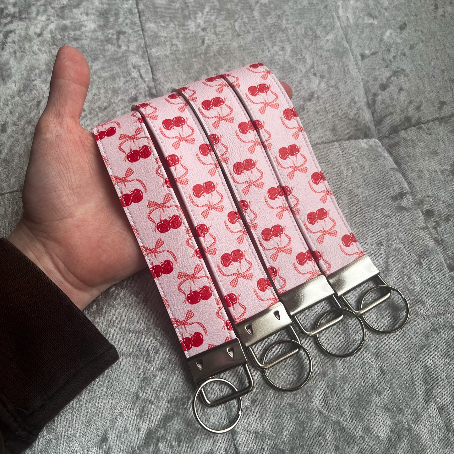 Coquette Faux Leather Keychain Wristlets