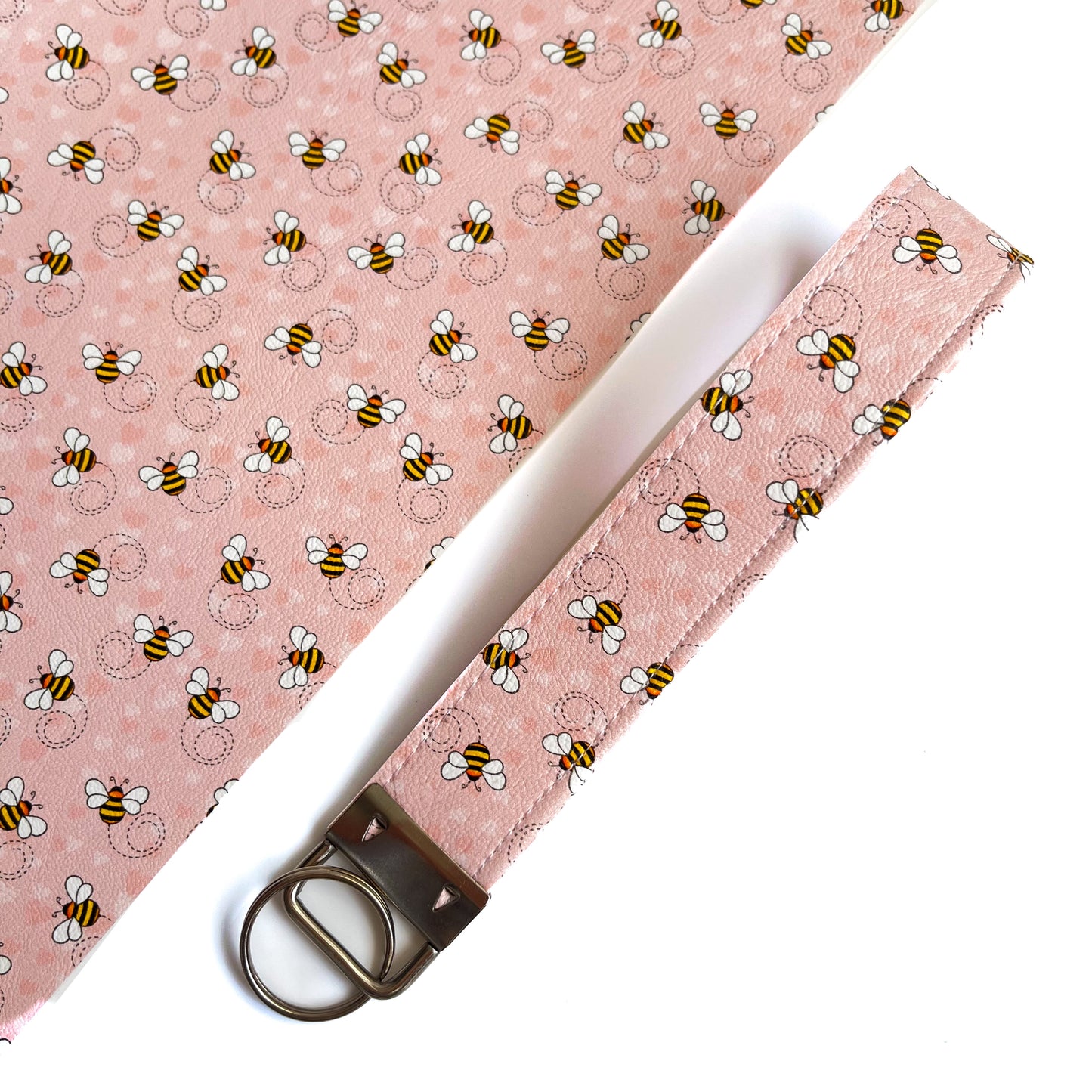 Spring Faux Leather Keychain Wristlets