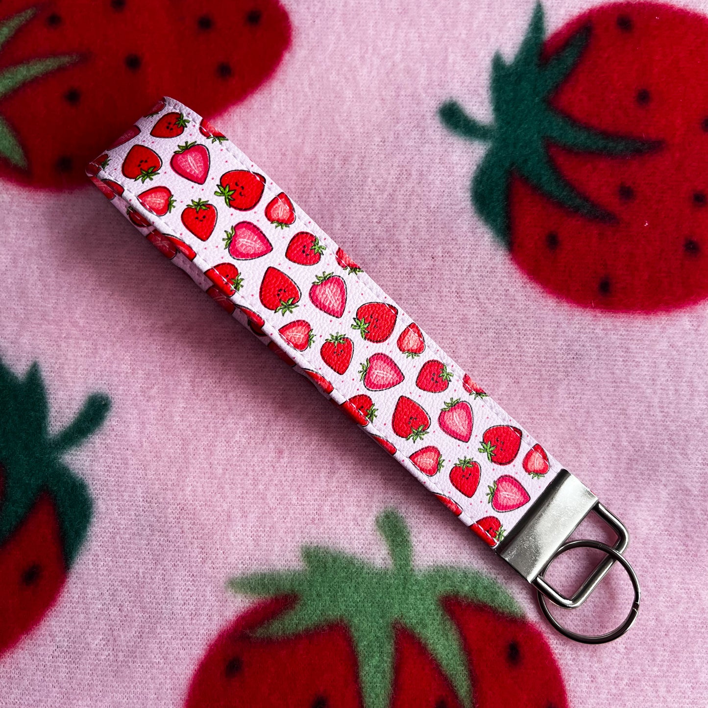 Summer Fruits Faux Leather Keychain Wristlets