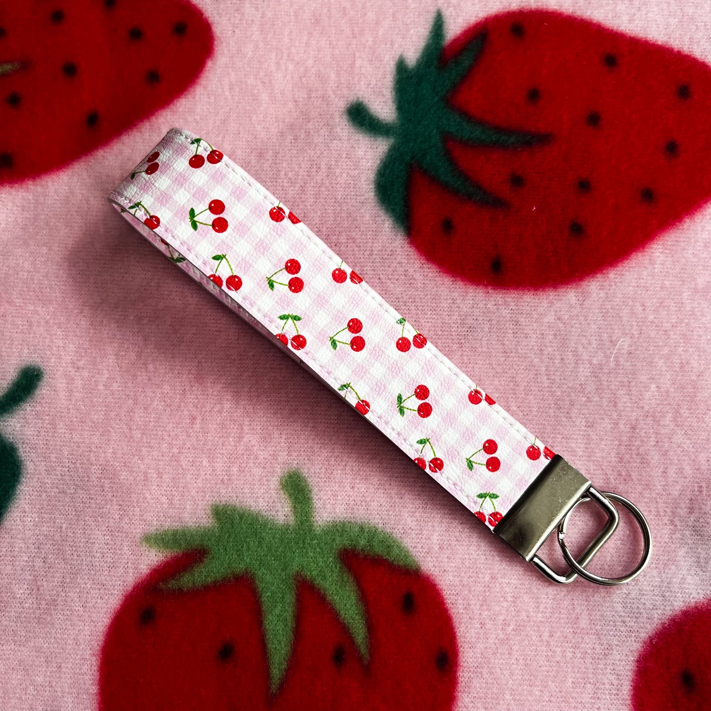 Summer Fruits Faux Leather Keychain Wristlets