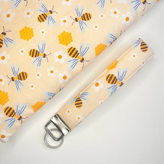 Bees Keychain Wristlet