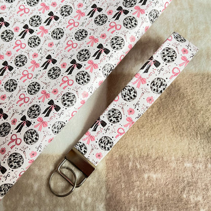 New Year Bows Faux Leather Keychain Wristlets