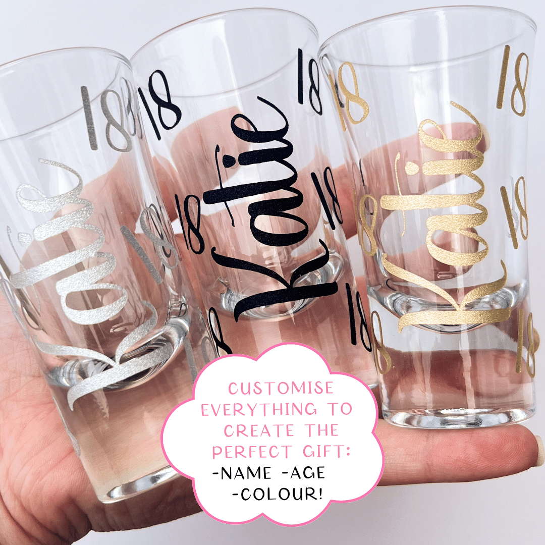 Custom Glass Birthday Shot Glass