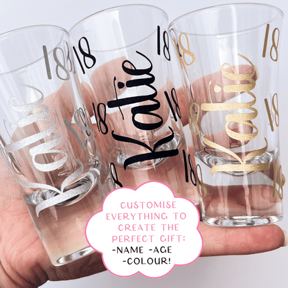 Custom Glass Birthday Shot Glass