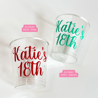 Plastic Birthday Shot Glasses
