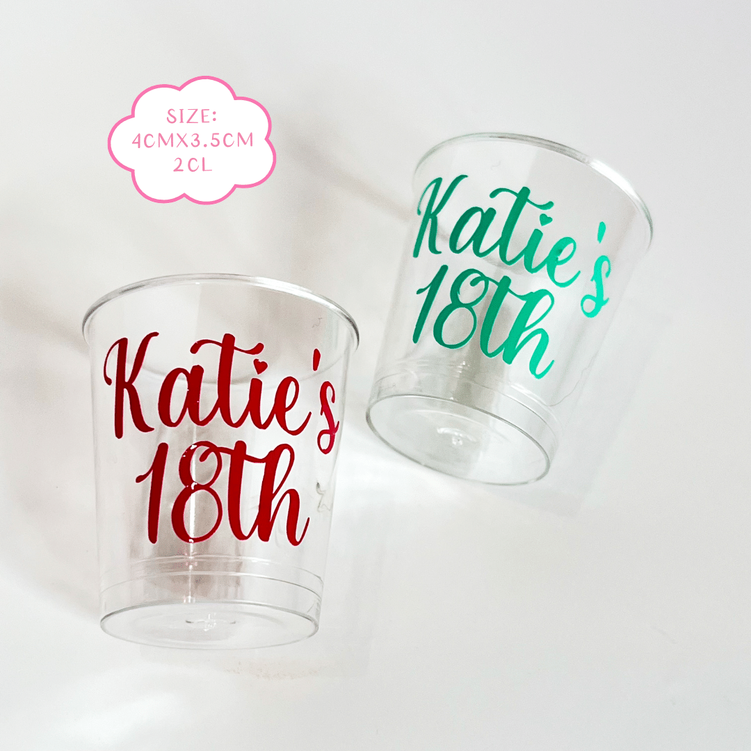 Plastic Birthday Shot Glasses