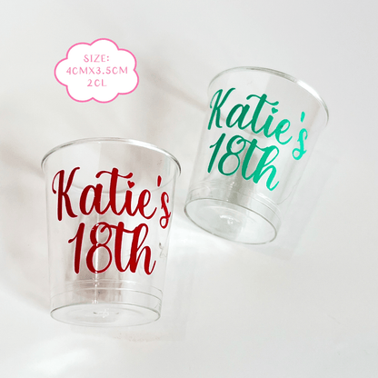 Plastic Birthday Shot Glasses