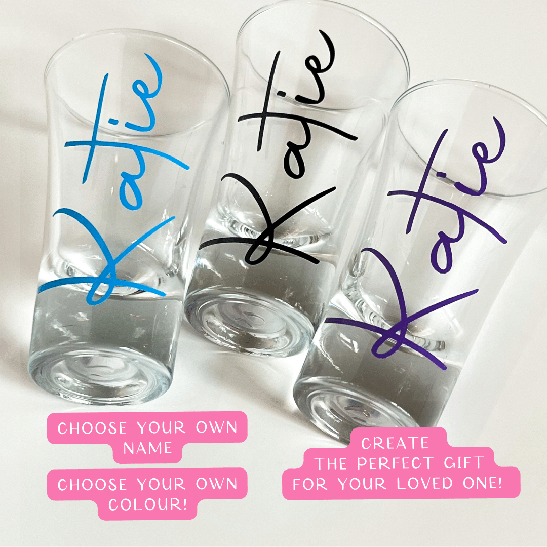 Personalised name shot glass.