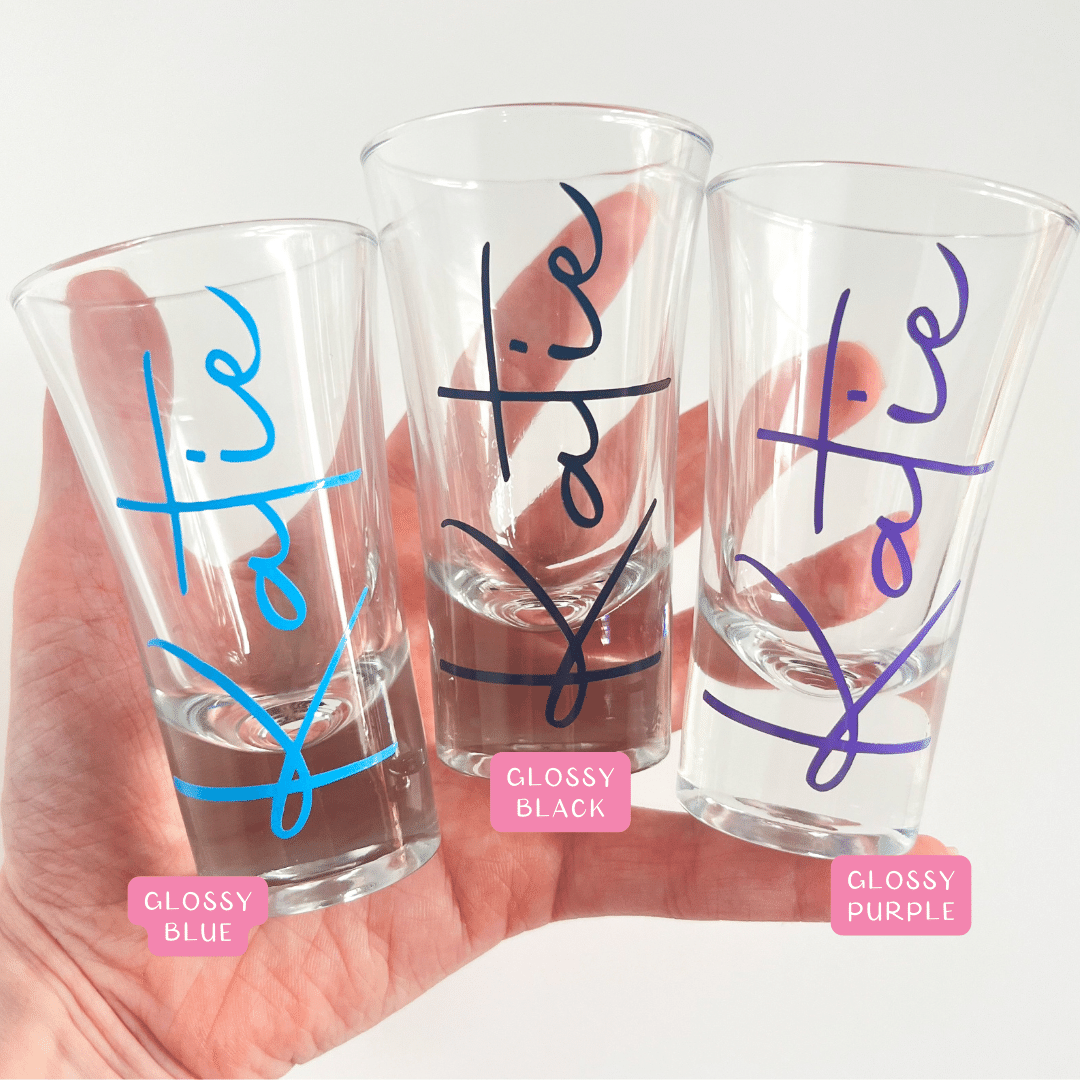 Personalised name shot glass.