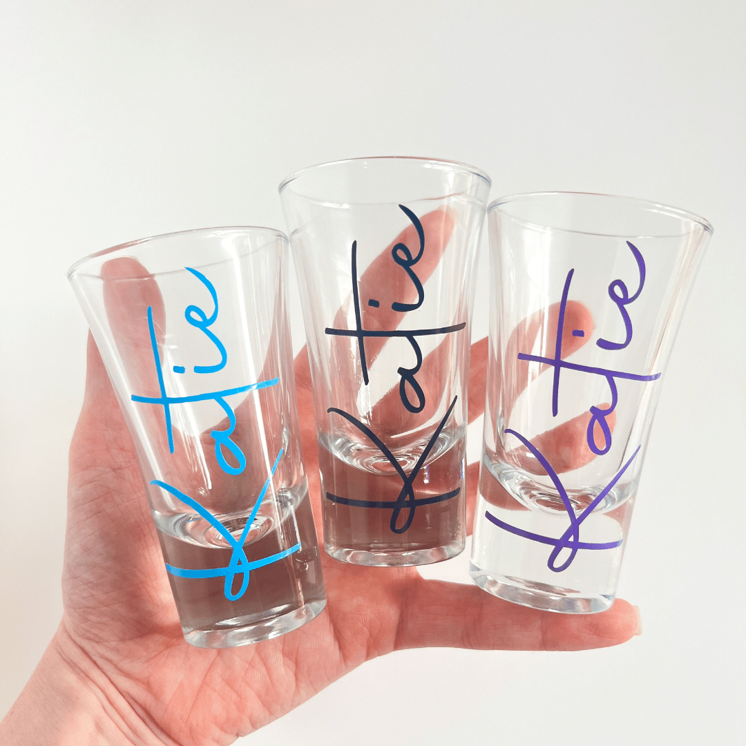 Personalised name shot glass.