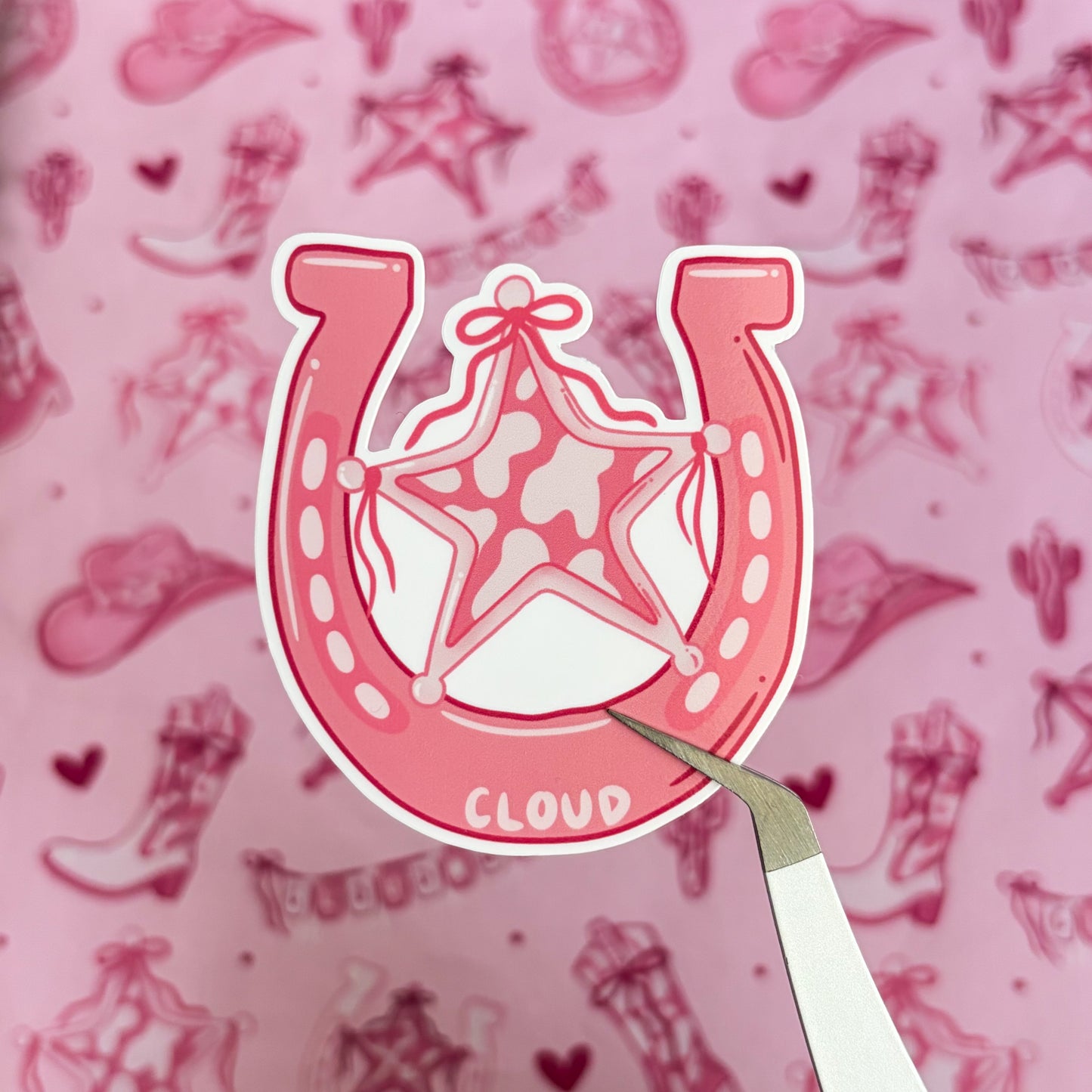 Pink Horseshoe Sticker